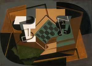 Chessboard, Glass, and Dish by Juan Gris